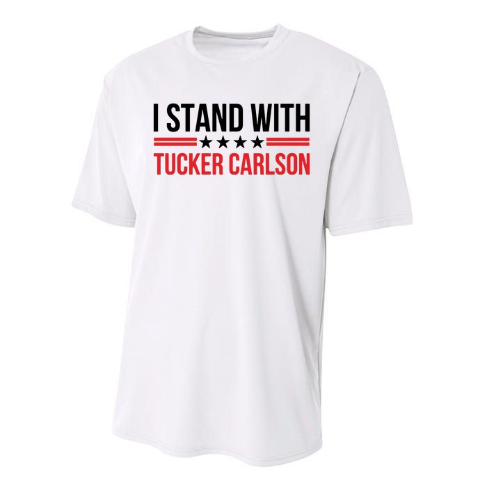 I Stand With Tucker Carlson Vintage American Flag Performance Sprint T-Shirt