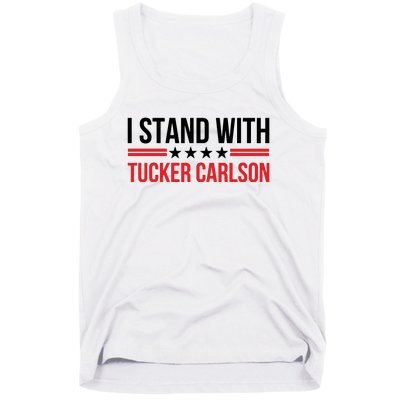 I Stand With Tucker Carlson Vintage American Flag Tank Top