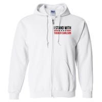 I Stand With Tucker Carlson Vintage American Flag Full Zip Hoodie