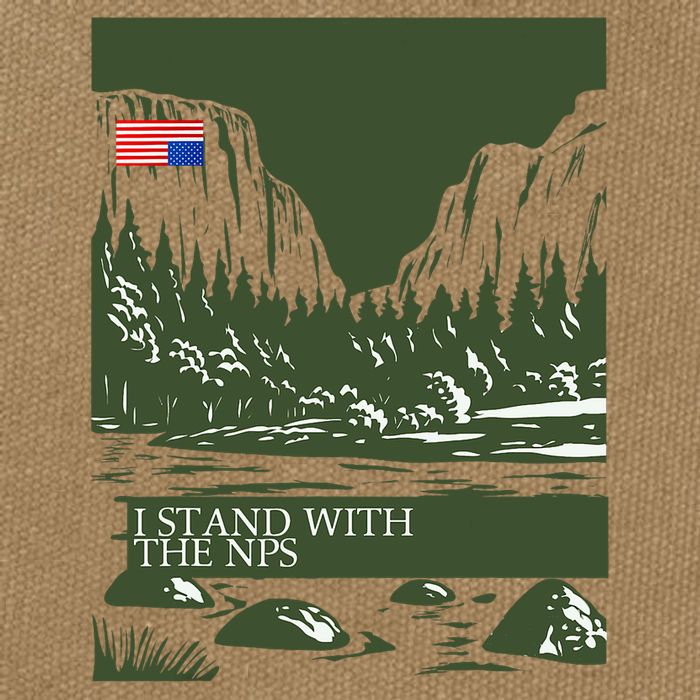 I Stand With The Nps National Park Support Cotton Canvas Backpack