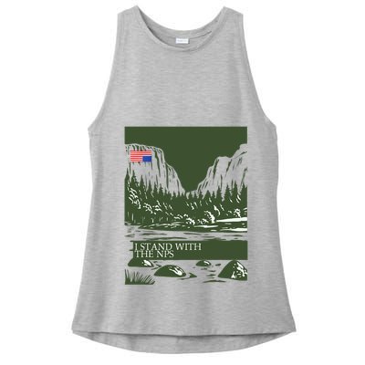 I Stand With The Nps National Park Support Ladies PosiCharge Tri-Blend Wicking Tank