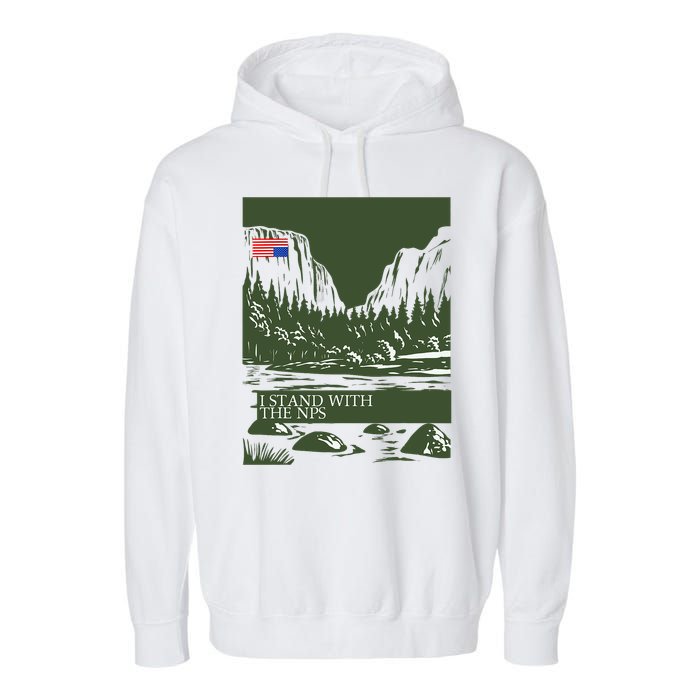 I Stand With The Nps National Park Support Garment-Dyed Fleece Hoodie