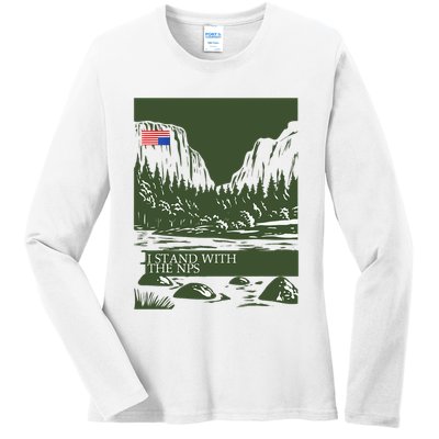I Stand With The Nps National Park Support Ladies Long Sleeve Shirt