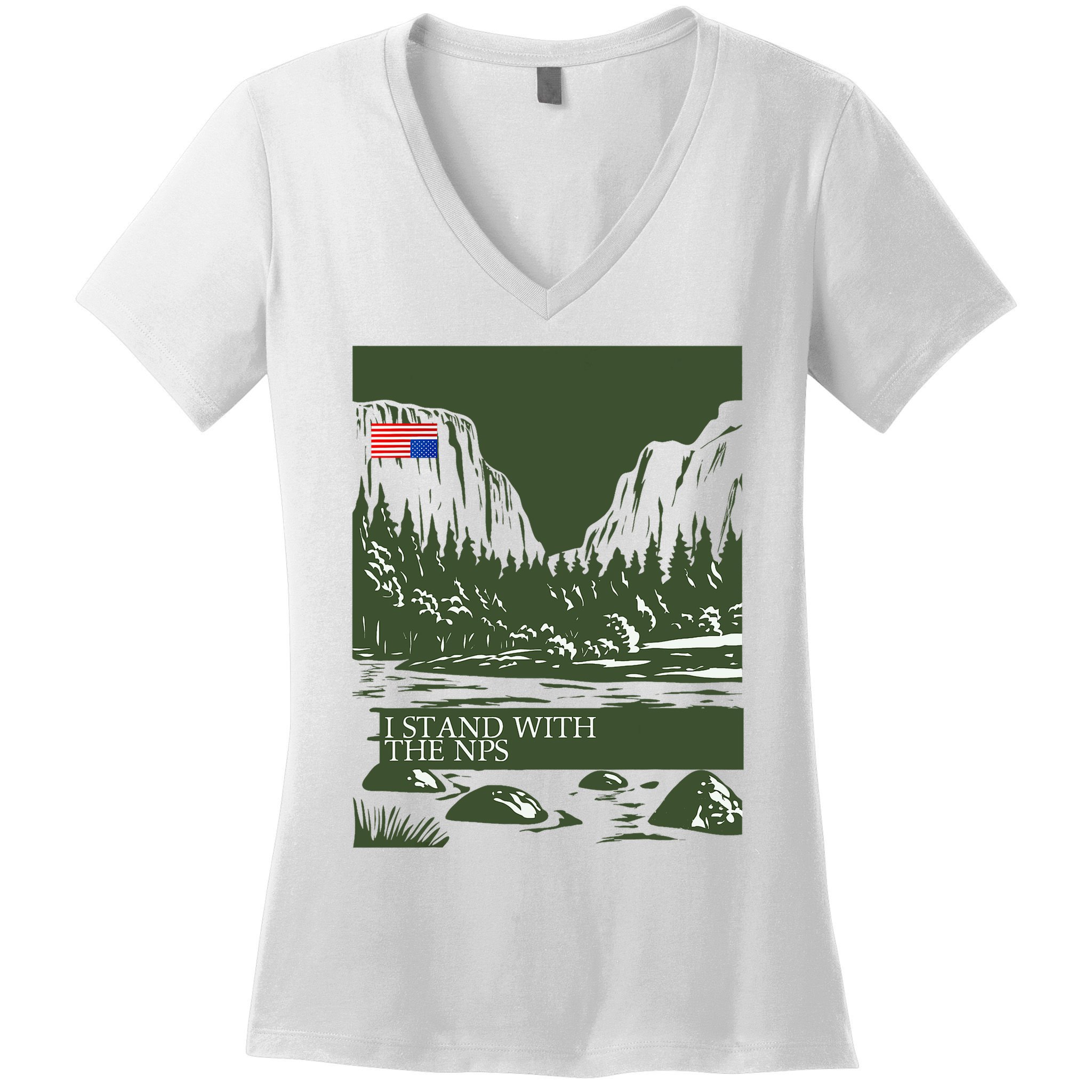 I Stand With The Nps National Park Support Women's V-Neck T-Shirt
