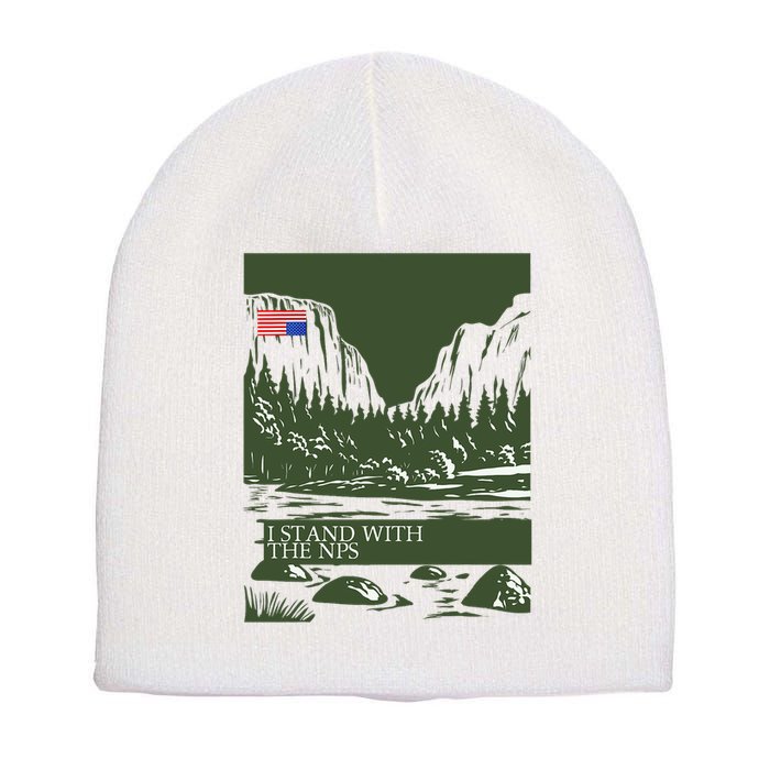 I Stand With The Nps National Park Support Short Acrylic Beanie