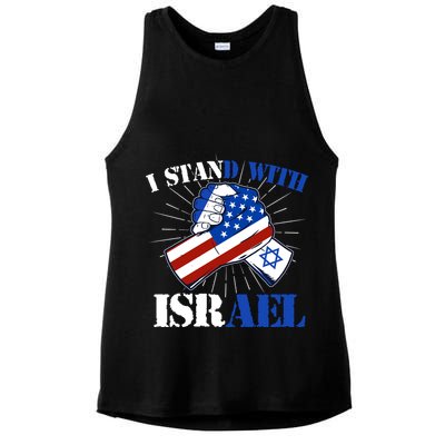 I Stand With Israel Ladies PosiCharge Tri-Blend Wicking Tank