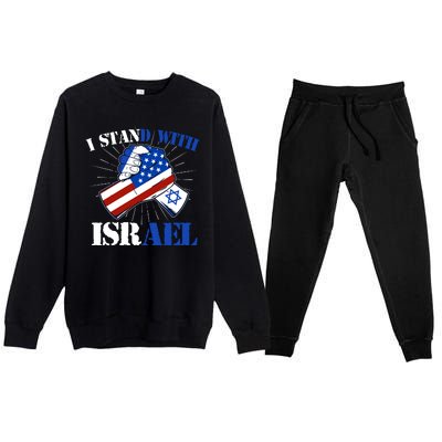 I Stand With Israel Premium Crewneck Sweatsuit Set