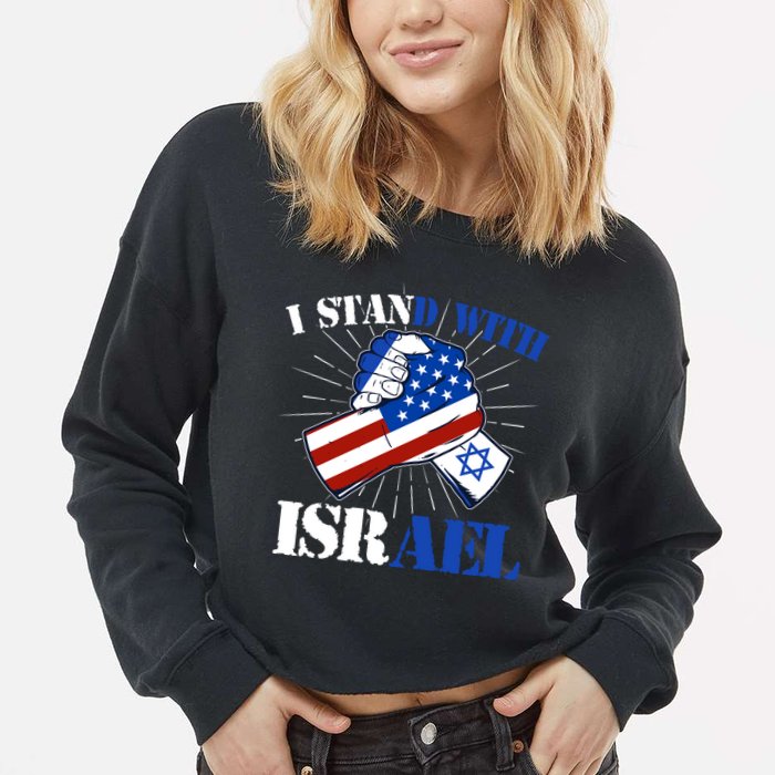 I Stand With Israel Cropped Pullover Crew