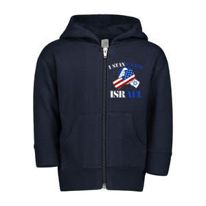 I Stand With Israel Toddler Zip Fleece Hoodie