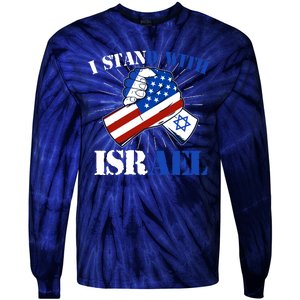 I Stand With Israel Tie-Dye Long Sleeve Shirt