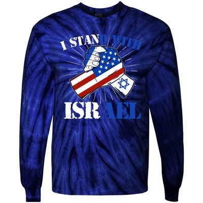 I Stand With Israel Tie-Dye Long Sleeve Shirt