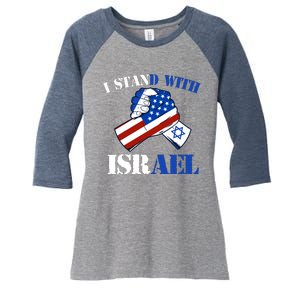 I Stand With Israel Women's Tri-Blend 3/4-Sleeve Raglan Shirt