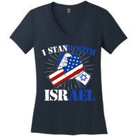 I Stand With Israel Women's V-Neck T-Shirt