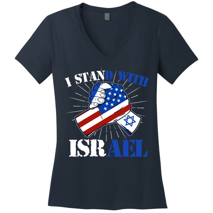 I Stand With Israel Women's V-Neck T-Shirt