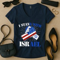 I Stand With Israel Women's V-Neck T-Shirt
