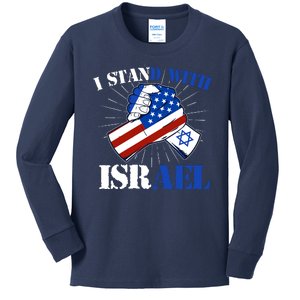 I Stand With Israel Kids Long Sleeve Shirt