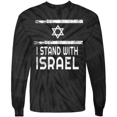 I Stand With Israel Tie-Dye Long Sleeve Shirt