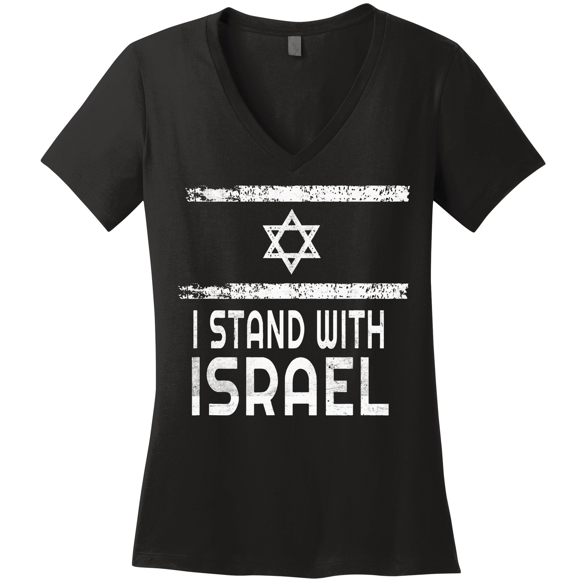 I Stand With Israel Women's V-Neck T-Shirt