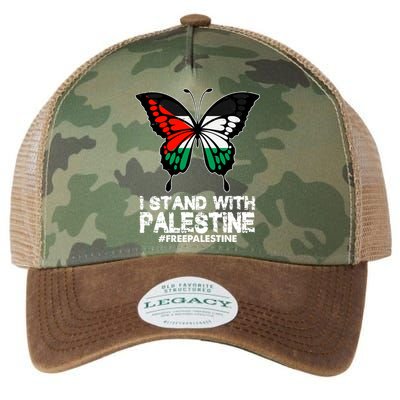 I Stand With Palestine Free Palestine Butterfly Legacy Tie Dye Trucker Hat
