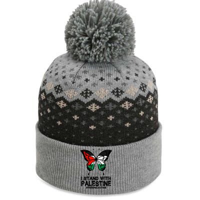 I Stand With Palestine Free Palestine Butterfly The Baniff Cuffed Pom Beanie