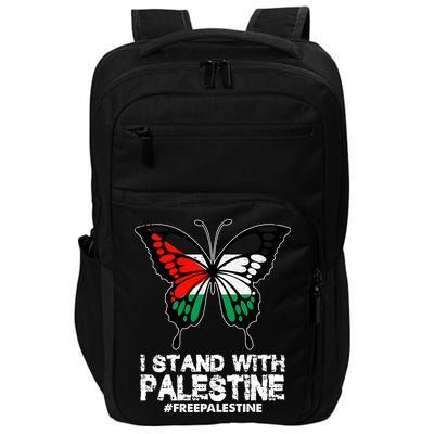 I Stand With Palestine Free Palestine Butterfly Impact Tech Backpack