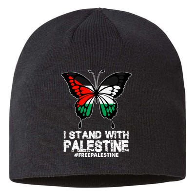 I Stand With Palestine Free Palestine Butterfly Sustainable Beanie