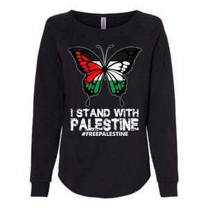 I Stand With Palestine Free Palestine Butterfly Womens California Wash Sweatshirt