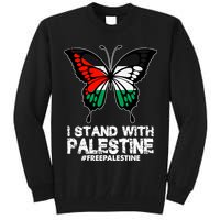 I Stand With Palestine Free Palestine Butterfly Tall Sweatshirt