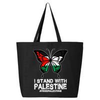 I Stand With Palestine Free Palestine Butterfly 25L Jumbo Tote