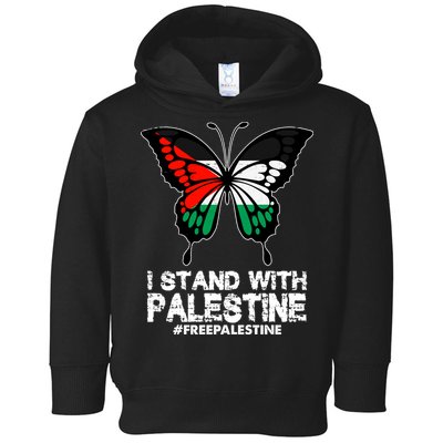 I Stand With Palestine Free Palestine Butterfly Toddler Hoodie
