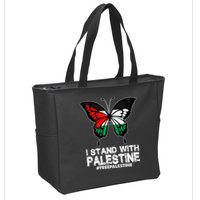 I Stand With Palestine Free Palestine Butterfly Zip Tote Bag
