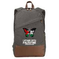 I Stand With Palestine Free Palestine Butterfly Cotton Canvas Backpack
