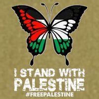 I Stand With Palestine Free Palestine Butterfly Garment-Dyed Women's Muscle Tee