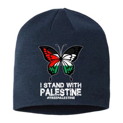 I Stand With Palestine Free Palestine Butterfly Sustainable Beanie