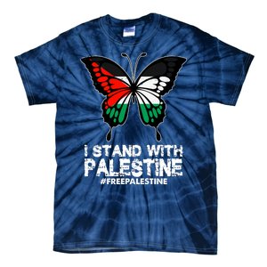 I Stand With Palestine Free Palestine Butterfly Tie-Dye T-Shirt