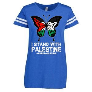 I Stand With Palestine Free Palestine Butterfly Enza Ladies Jersey Football T-Shirt