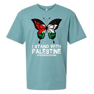 I Stand With Palestine Free Palestine Butterfly Sueded Cloud Jersey T-Shirt