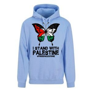 I Stand With Palestine Free Palestine Butterfly Unisex Surf Hoodie