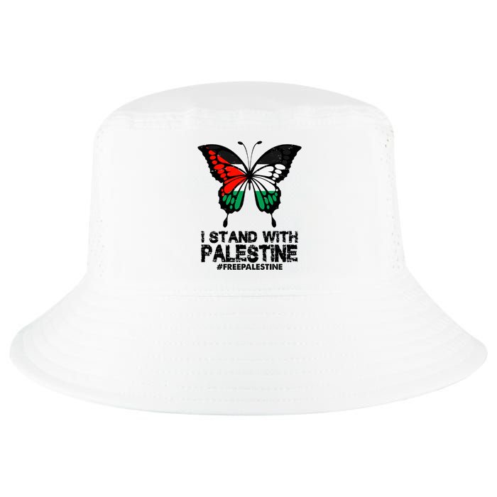 I Stand With Palestine Free Palestine Butterfly Cool Comfort Performance Bucket Hat