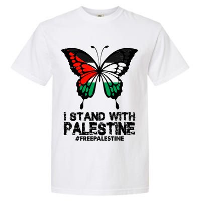 I Stand With Palestine Free Palestine Butterfly Garment-Dyed Heavyweight T-Shirt