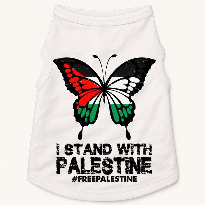I Stand With Palestine Free Palestine Butterfly Doggie Tank