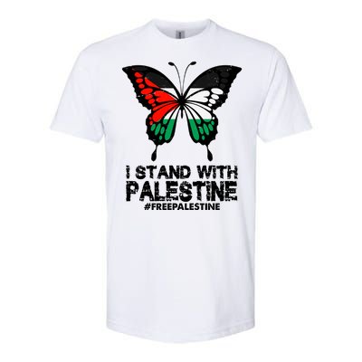 I Stand With Palestine Free Palestine Butterfly Softstyle CVC T-Shirt