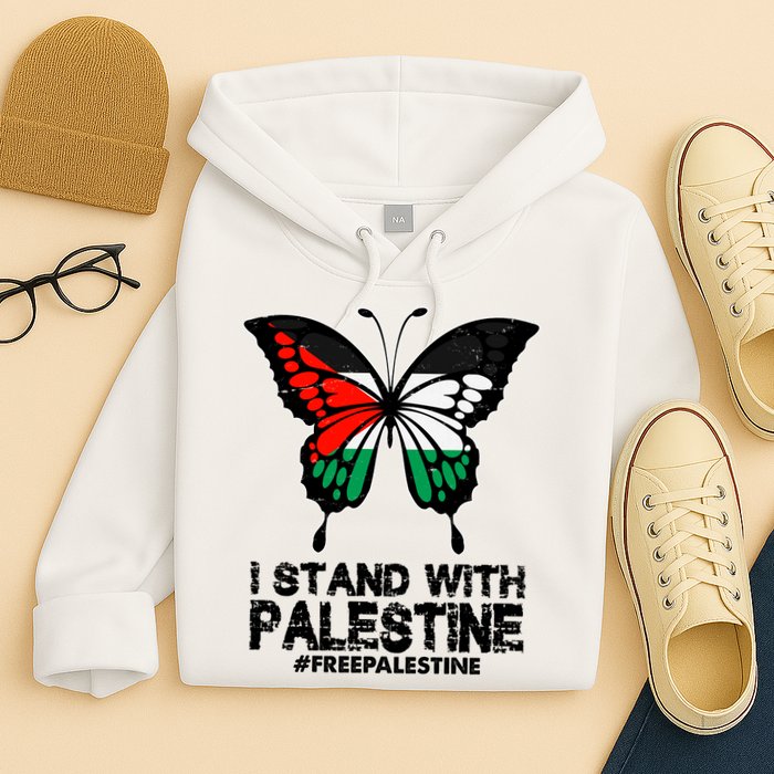 I Stand With Palestine Free Palestine Butterfly Hoodie