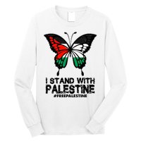 I Stand With Palestine Free Palestine Butterfly Long Sleeve Shirt