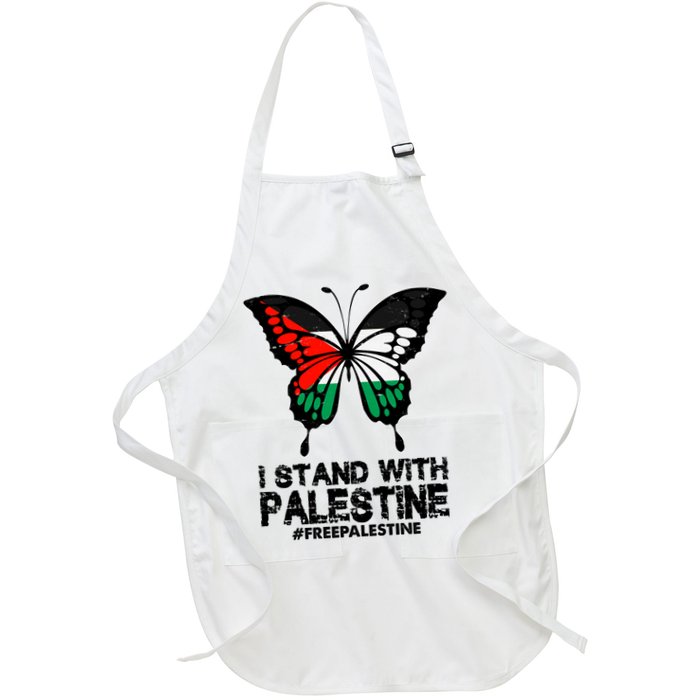 I Stand With Palestine Free Palestine Butterfly Apron