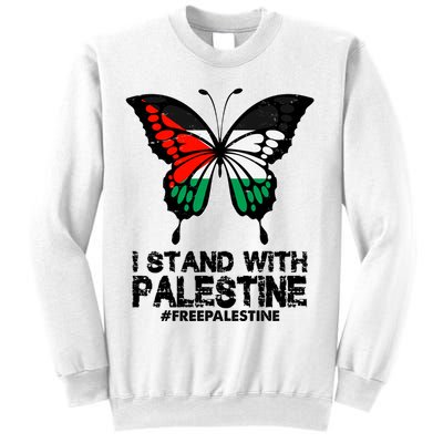 I Stand With Palestine Free Palestine Butterfly Sweatshirt