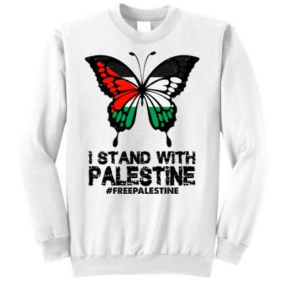 I Stand With Palestine Free Palestine Butterfly Sweatshirt