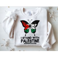 I Stand With Palestine Free Palestine Butterfly Sweatshirt