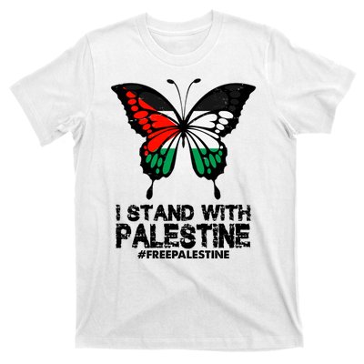 I Stand With Palestine Free Palestine Butterfly T-Shirt