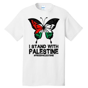 I Stand With Palestine Free Palestine Butterfly Tall T-Shirt